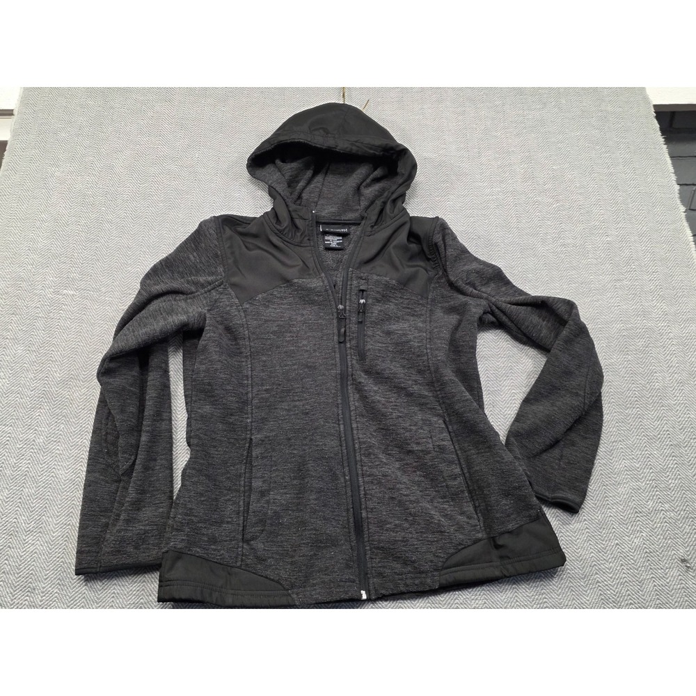Snozu Performance Mens Full Zip Hoodie Gray Heathered Fleece Jacket Large L - Picture 9 of 10